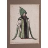 AN OTTOMAN PORTRAIT OF A SULTAN OR VIZIER, ON MANUSCRIPT, 19TH CENTURY