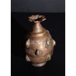 A KHORASAN ENGRAVED BRONZE SPRINKLE BOTTLE, 12TH CENTURY PERSIA