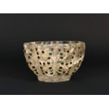 A MUGHAL ROCK CRYSTAL GEM SET BOWL, 19TH CENTURY