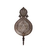 A LARGE ISLAMIC OPENWORK CALLIGRAPHIC ALAM, LATE SAFAVID, 18TH CENTURY