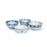 FOUR CHINESE BLUE & WHITE BOWLS, MING DYNASTY (1368-1644)