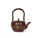 A JAPANESE MIX METAL TEAPOT, MEIJI PERIOD (1868-1912)