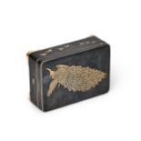 A JAPANESE MIX METAL PEACOCK BOX, MEIJI PERIOD (1868-1912)