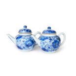 A PAIR OF CHINESE BLUE & WHITE TEAPOTS, KANGXI PERIOD (1662-1722)