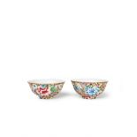 A PAIR OF CHINESE FLORAL BOWLS, GUANGXU MARK & OF THE PERIOD (1875-1908)