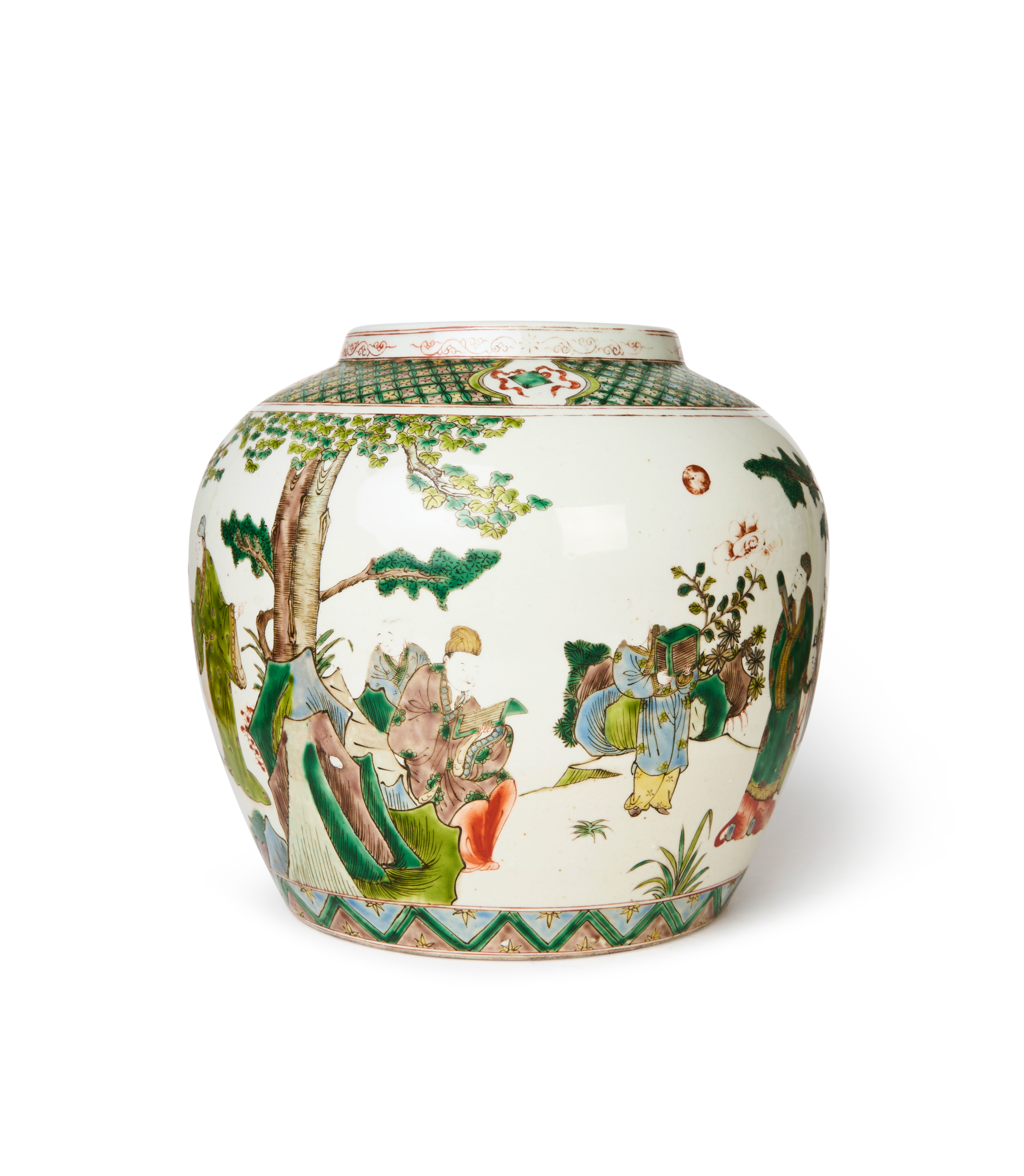 A LARGE CHINESE FAMILLE VERTE FIGURAL JAR, QING DYNASTY (1644-1911) - Image 2 of 4