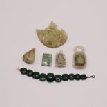 ASSORTMENT OF CHINESE JADE PENDANTS & BRACELET, QING DYNASTY (1644-1911)