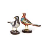 TWO CHINESE CLOISONNÉ ENAMEL MODELS OF BIRDS 19TH CENTURY