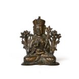 A BRONZE FIGURE OF PADMASAMBHAVA TIBET, 18TH CENTURY OR LATER