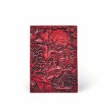 A CHINESE CINNABAR LACQUER PLAQUE, QING DYNASTY (1644-1911)