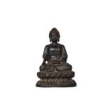 A CHINESE BRONZE FIGURE OF A SEATED BUDDHA, QING DYNASTY (1644-1911)
