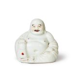 A CHINESE WHITE HOTEI SEATED BUDDHA, REPUBLIC PERIOD