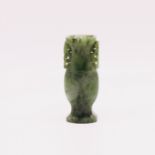 A SPINACH JADE VASE, QING DYNASTY (1644-1911)