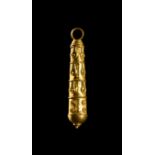 A ROMAN GOLD CLUB OF HERCULES PENDANT, CIRCA 2ND-3RD CENTURY A.D.