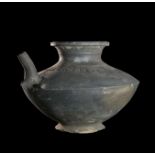 A LARGE GANDHARA GREY SCHIST DRINKING VESSEL, CIRCA 4TH CENTURY