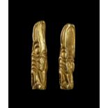 A PAIR OF GOLD CEREMONIAL PIECES, ORDUS OR SCYTHIA CIRCA 350/400 B.C.