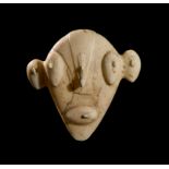 AN ALABASTER HEAD IN THE MANNER OF CYCLADIC OR POSSIBLY ANATLOIAN