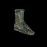A BRONZE FOOT IN THE MANNER OF ROMAN, PROBABLY GRAND TOUR PERIOD 18TH CENTURY