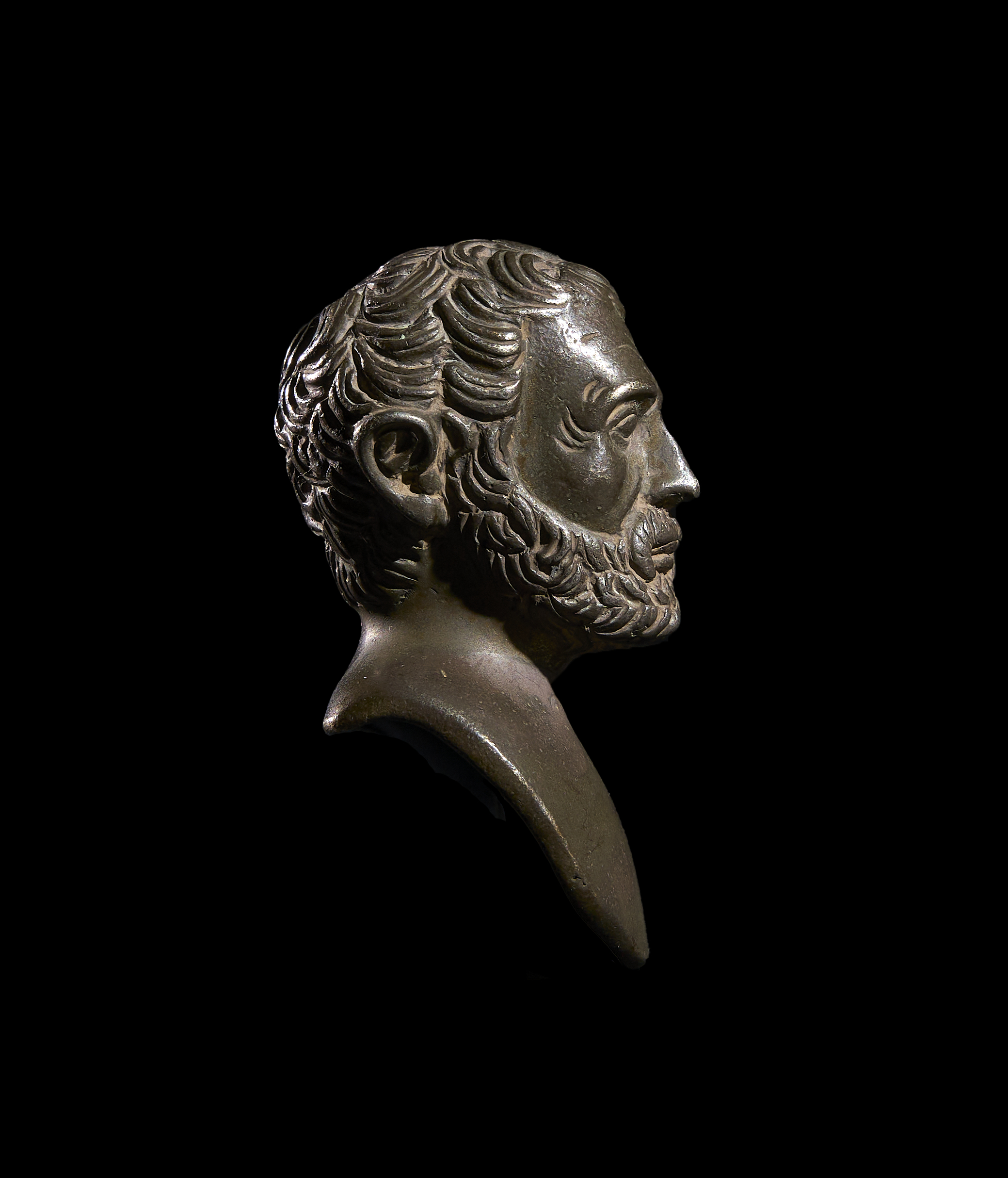 A SILVER BUST OF A NOBLE MAN, PROBABLY GRAND TOUR, 17TH/18TH CENTURY - Image 2 of 2
