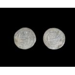 TWO UMAYYAD SILVER DIRHAM COINS