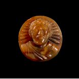 A ROMAN CAMEO OF A RELIGIOUS MAN, CIRCA 1ST-2ND CENTURY A.D.