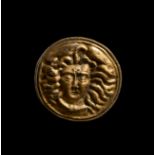 A ROMAN GOLD PENDANT OF MEDUSA, CIRCA 1ST CENTURY A.D.