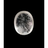 A ROMAN ROCK CRYSTAL INTAGLIO OF HEBE (GREEK GODDESS OF YOUTH), CIRCA 1ST-2ND CENTURY A.D.