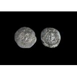 TWO SILVER SASANIAN DRACHMA COINS