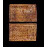 TWO SALTED INSCRIBED COPTIC WOODEN PANELS, CIRCA 6TH CENTURY OR LATER