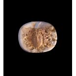 A ROMAN AGATE CAMEO OF MEDUSA CIRCA 2ND-3RD CENTURY A.D.