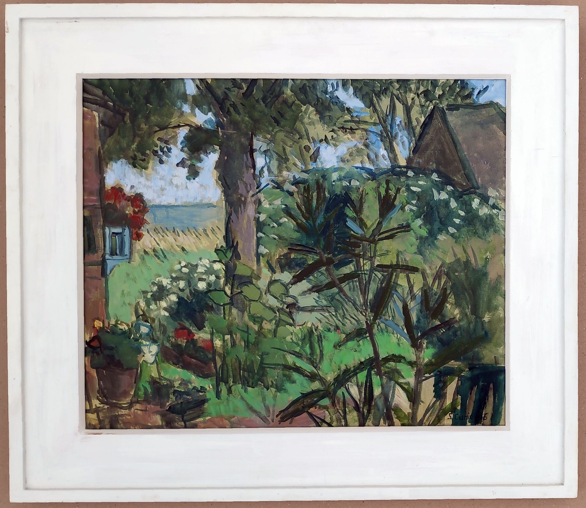 Curio, Sabine (1950 Ahlbeck, lebt in Stolpe/Usedom) "Garten im Sommer" - Image 2 of 3