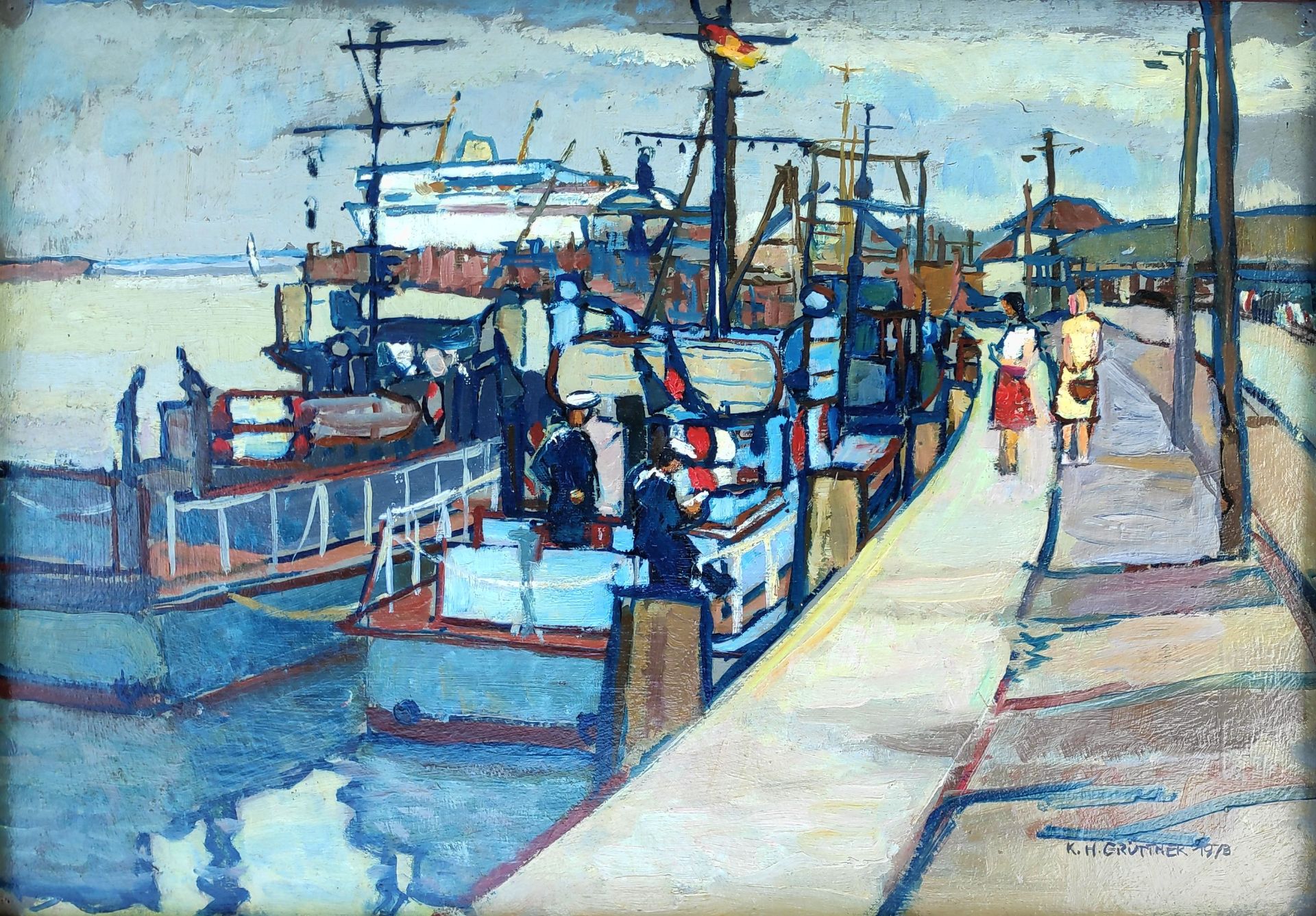 Grüttner, Karl Heinz (1921 Reißig – 1998 Eberswalde) „Im Saßnitzer Hafen“