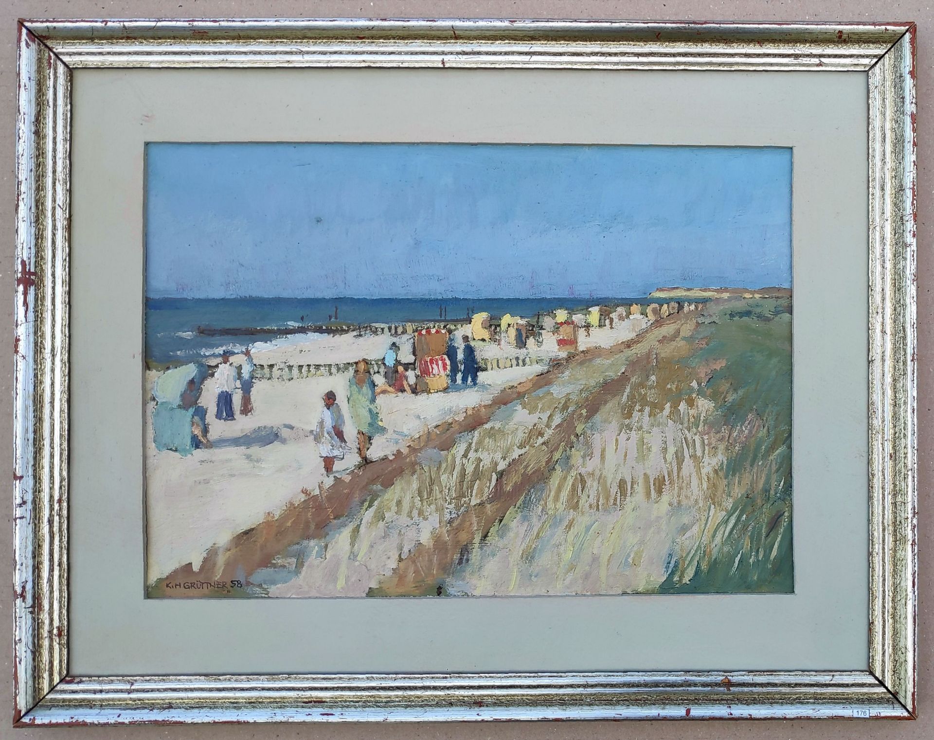 Grüttner, Karl Heinz (1921 Reißig – 1998 Eberswalde) „Strand von Wustrow“ - Bild 2 aus 3