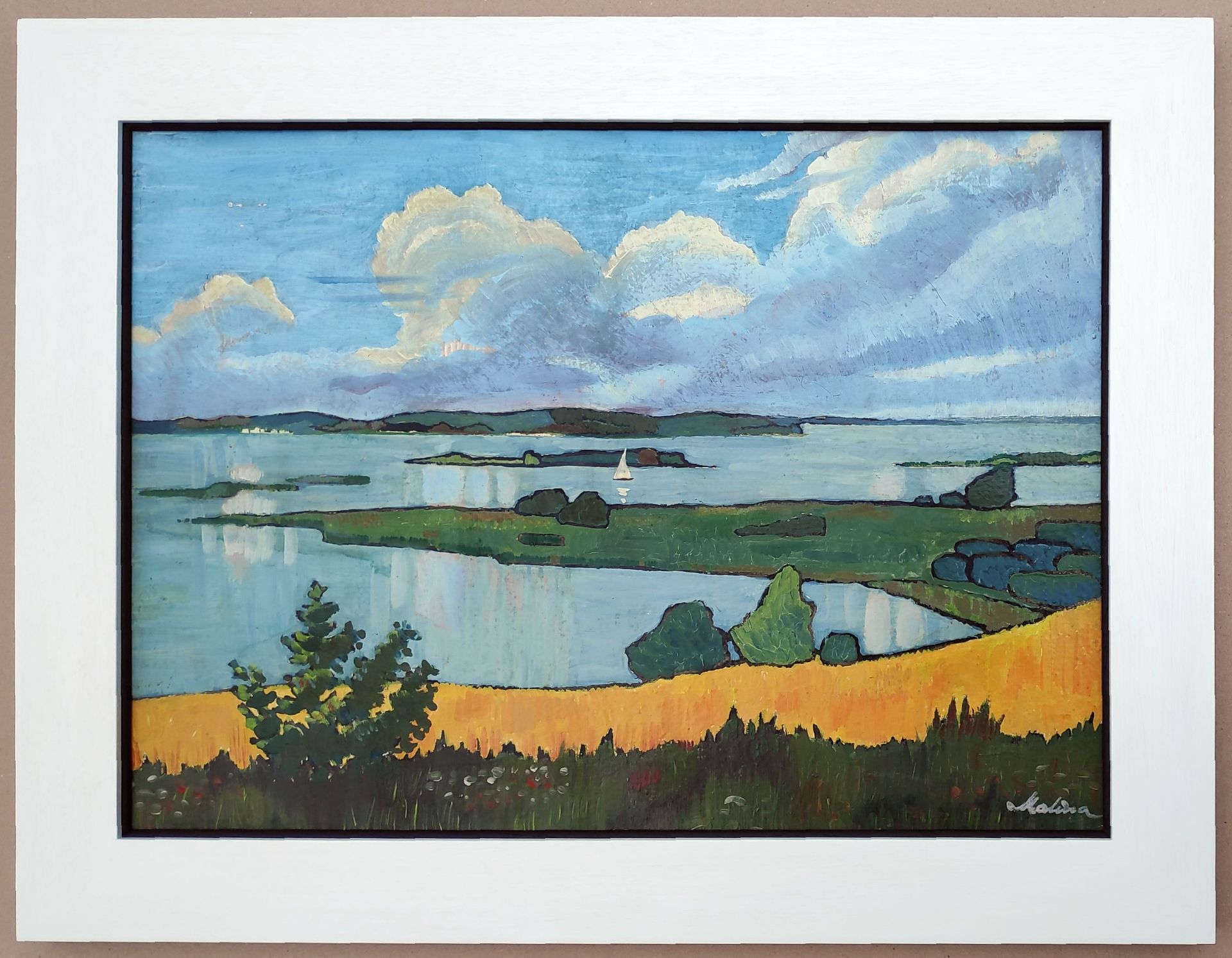 Malina, Paul (1911 Stonsdorf/ Schlesien – 1989 Wolgast) "Blick auf Balmer Wiek" - Bild 2 aus 3