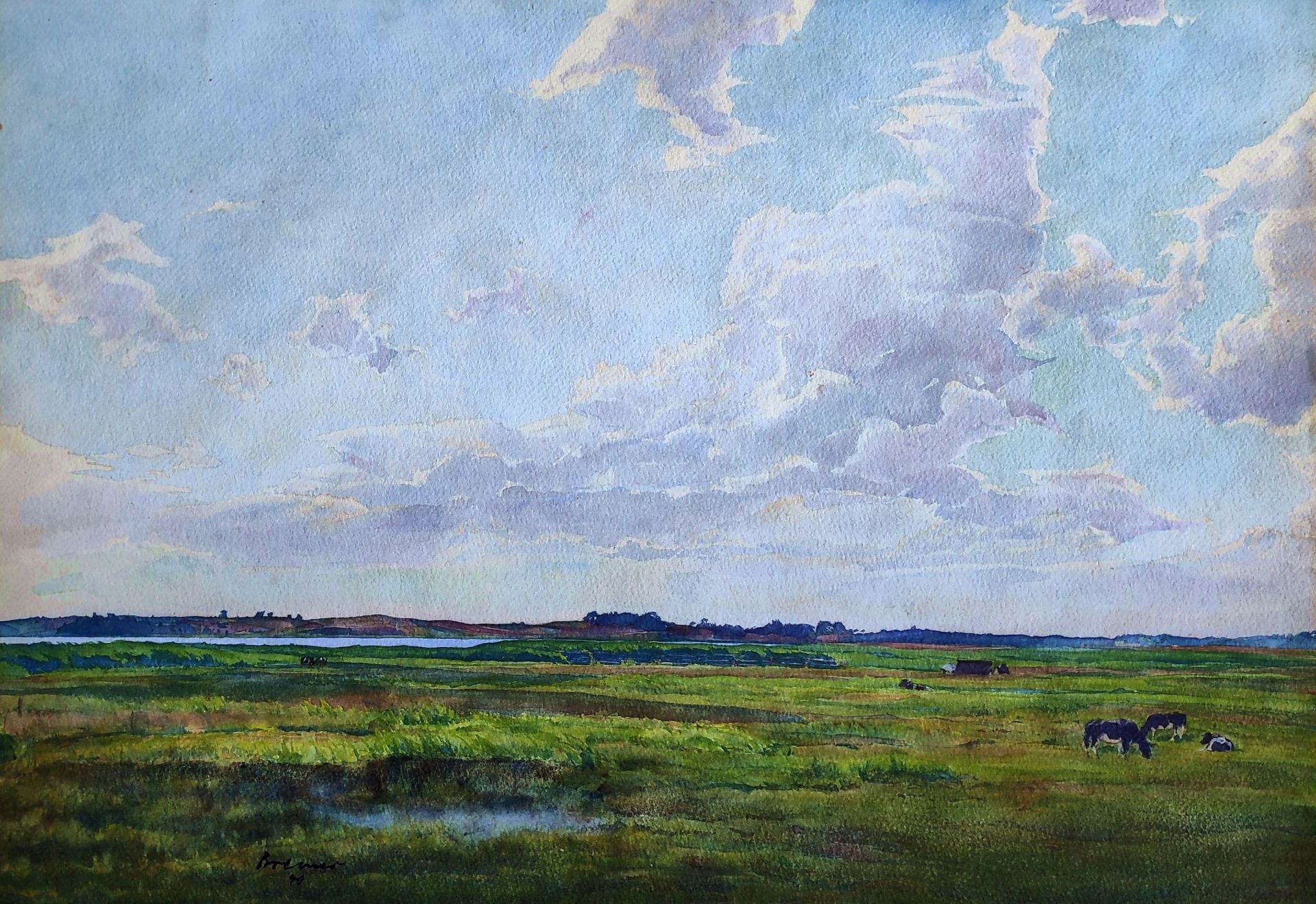 Bremer, Hans (1885 Berlin – 1959 Berlin) „Am Achterwasser bei Ückeritz“