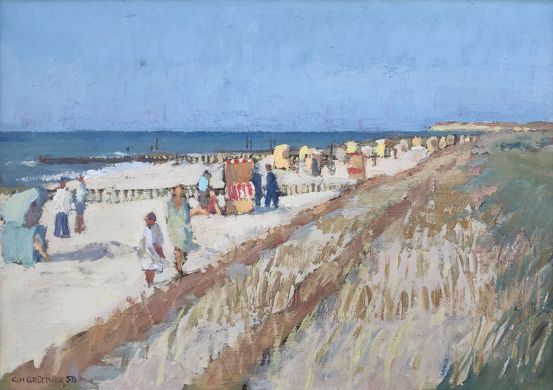 Grüttner, Karl Heinz (1921 Reißig – 1998 Eberswalde) „Strand von Wustrow“