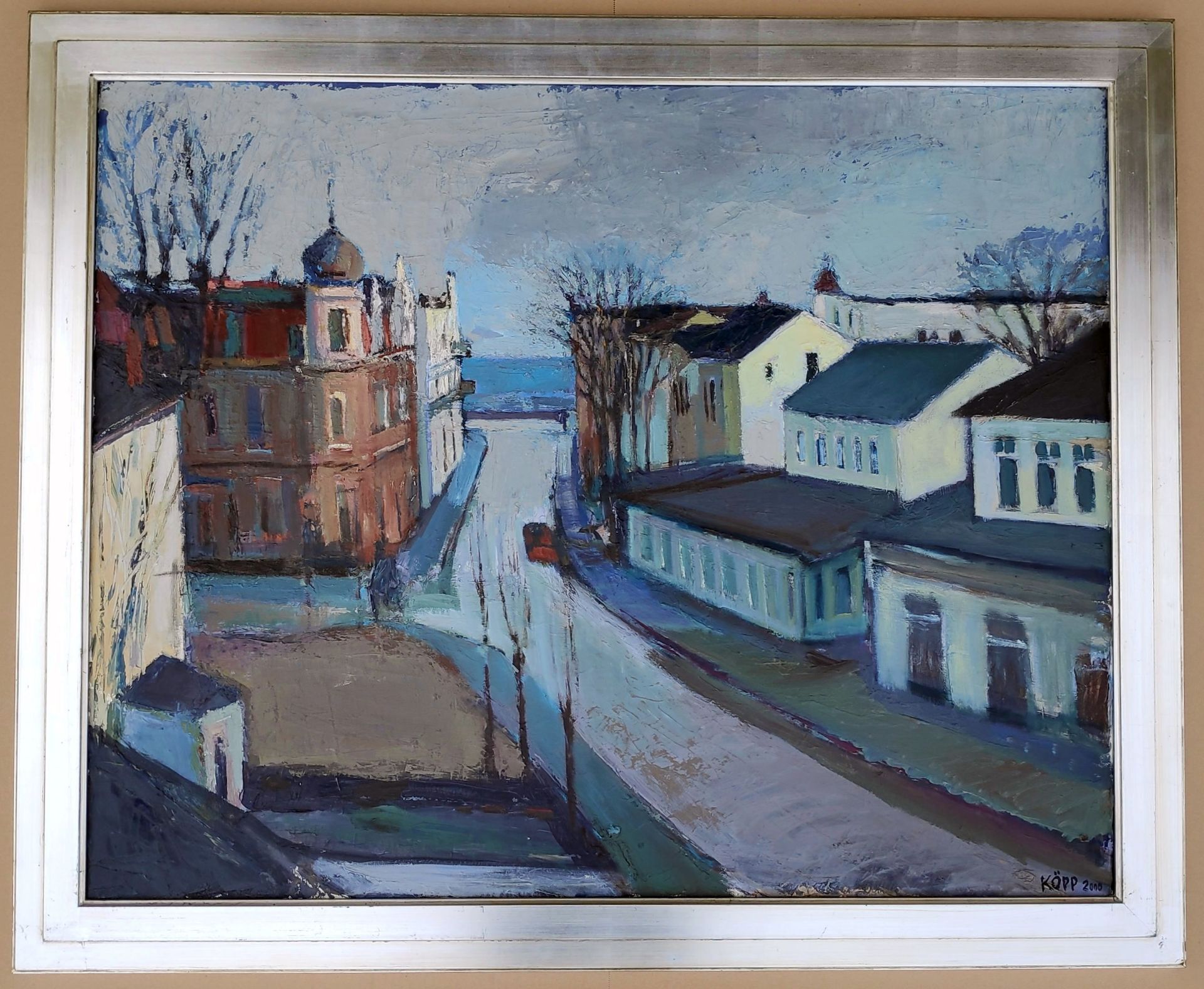 Köpp, Volker (1953 Usedom, lebt in Ahlbeck) „Straßenansicht (Seestraße in Ahlbeck)“ - Bild 2 aus 3