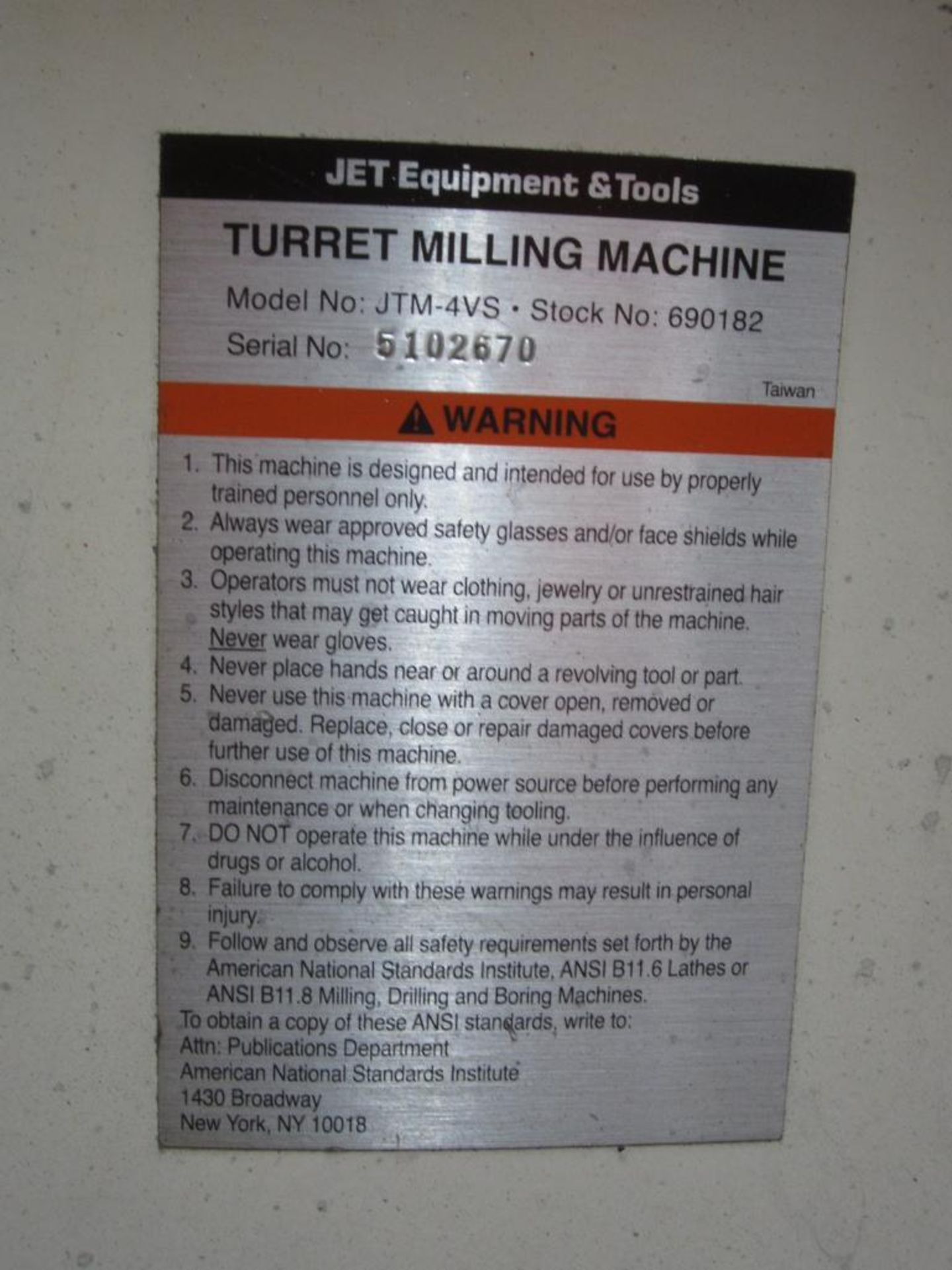 Jet turret milling machine - Image 7 of 10