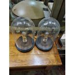 A Pair Of David Hunt Lighting Jefferson Vintage Table Lamp With Clear Glass Dome And Black Base H