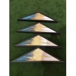 A Abstract Wall Art Set Of 4 In Triangular Form 79 X 23cm Each (ST63)