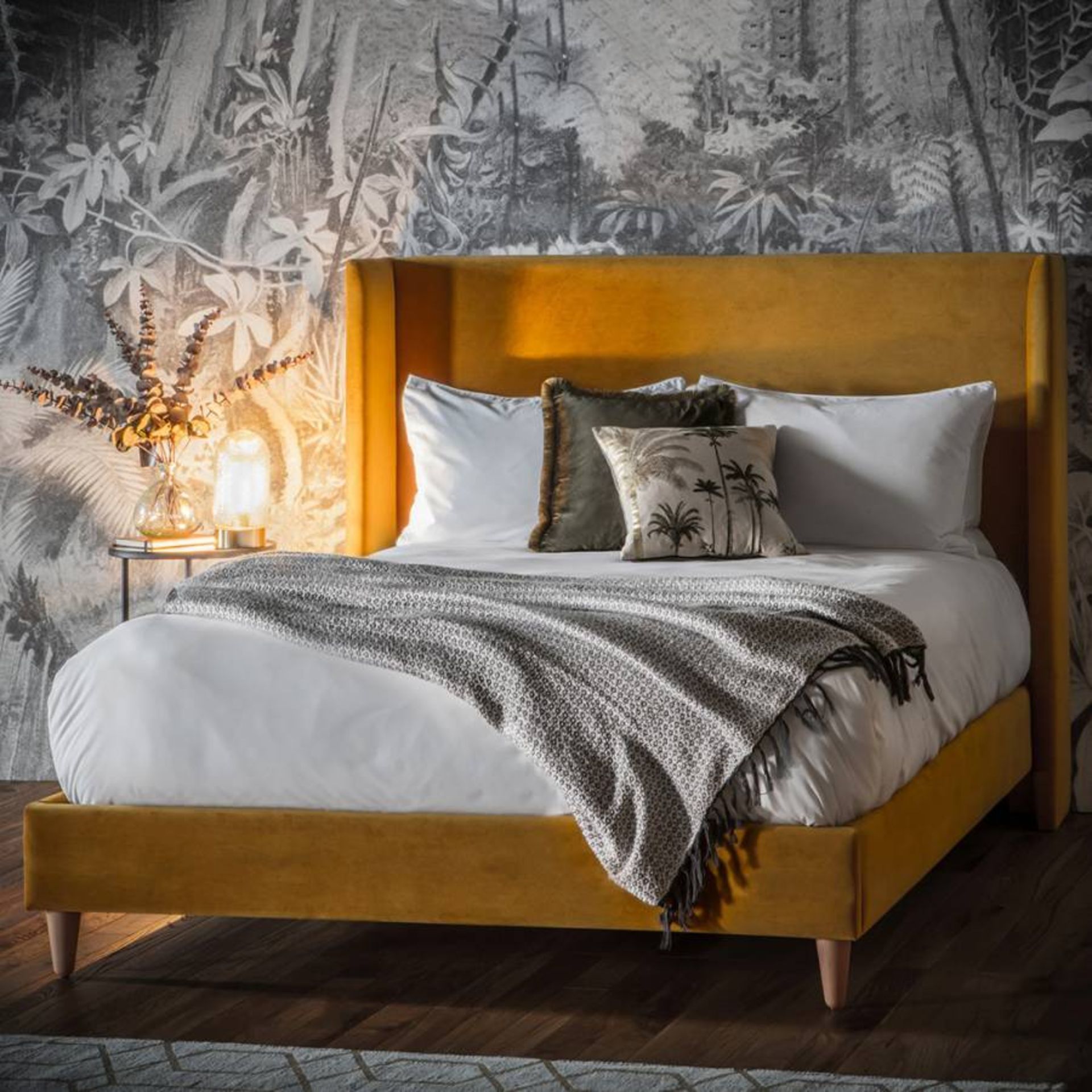 Hudson Living Doddington Bedstead Luxury British Made 135cm Placido Saffron Traditional Yet Modern