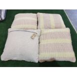 A Set Of 4 X Cushions Yellow Pink And Cream 50cm ( ST92)