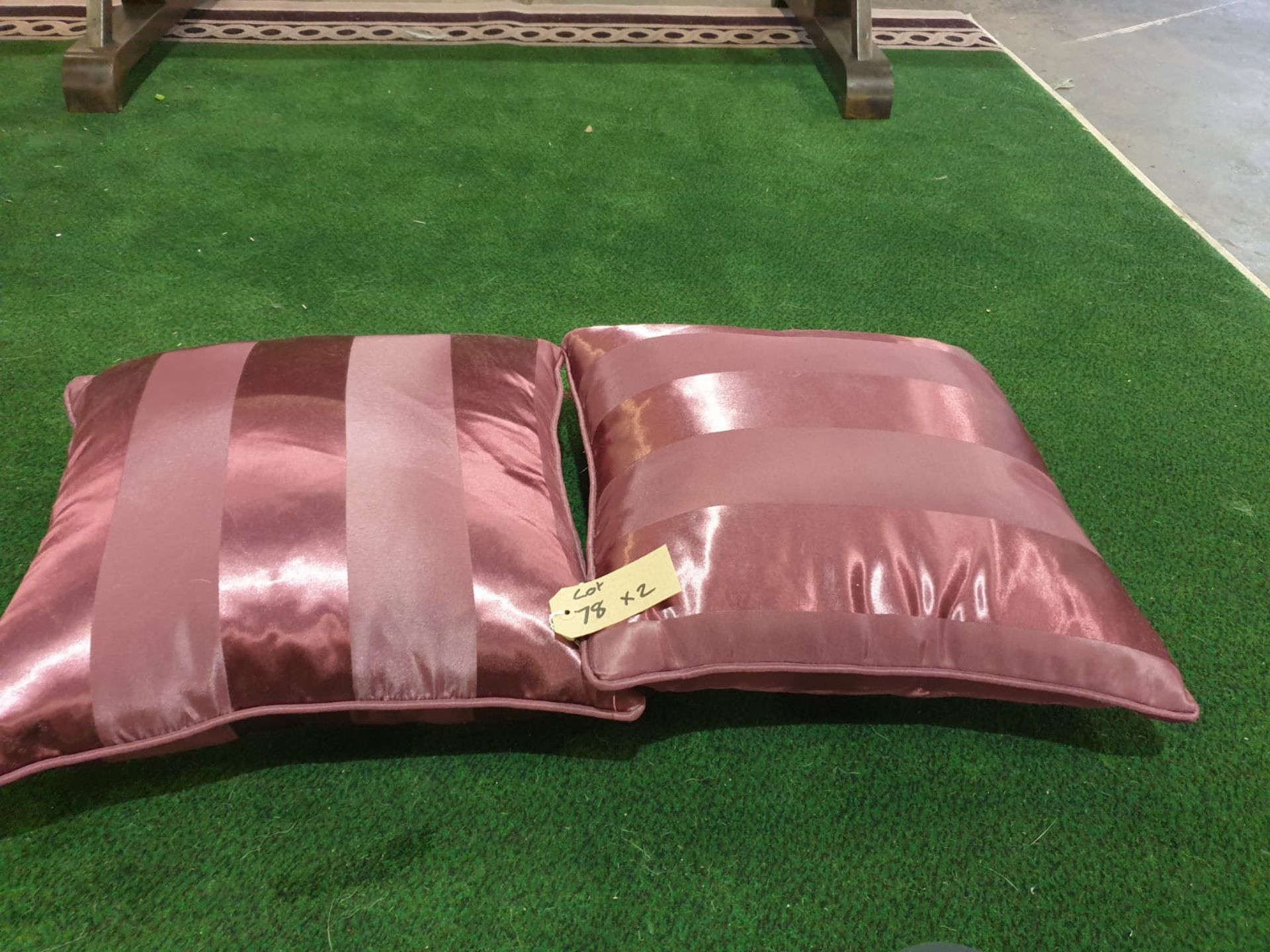 A Set Of 2 X Silk Stripe Cushions 45cm (ST78)