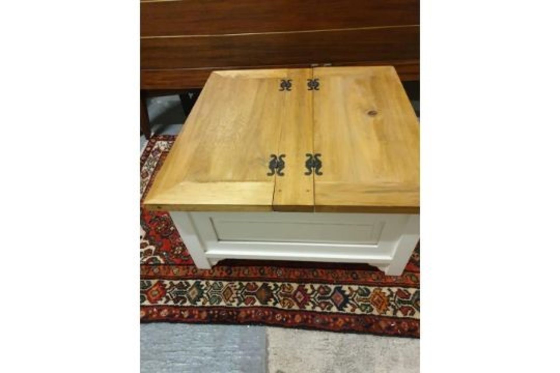 Country Style Square French Trunk Coffee Table Off White Painted This Square Coffee Table Also