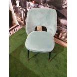 A Set Of 4 X Dining Chairs Mint Velvet Upholstered On Tapered Legs With Brass Cap Accent 45 X 45 X