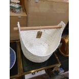 A White Handled Basket Planter 40 X 47 X 42cm ( SR196) Ex Showroom Display