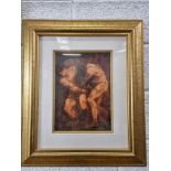 Framed Art The Wrestlers Tomasz Rut Giclee On Canvas - Born into a remarkably artistic and