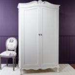 Chic 2 Door Wardrobe Vanilla White Applied By Hand , The Calming Vanilla White Paint Adds A Feminine