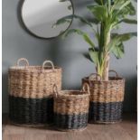 Ramon Baskets Black And Natural (Set Of 3) These Beautiful Ramon Baskets Come As A Set Of Three.