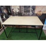 Dining Table Marble Top Mounted On Metal Base Frame 140 X 80 X 75cm (ST19)